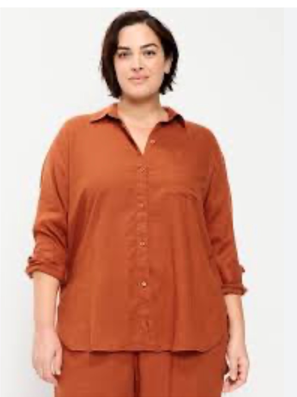 Old Navy Button Down Boyfriend Shirt in Burnt Orange Sz XXL - Picture 1 of 7